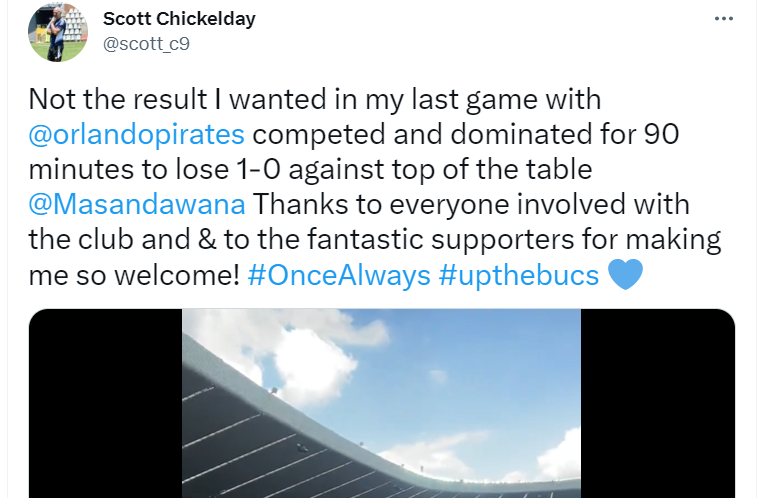 Scott Chickelday's tweet.