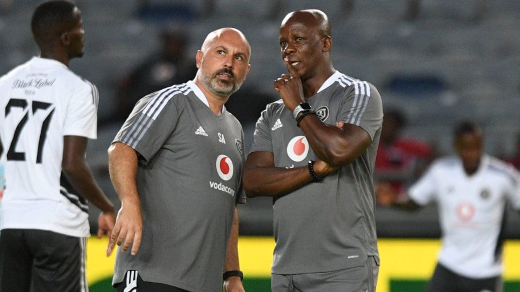 Orlando Pirates coaches Sergio Almenara and Mandla Ncikazi