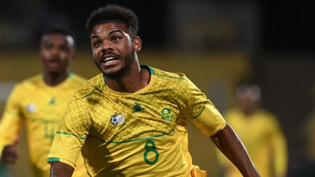 Lyle Foster in action for Bafana Bafana.