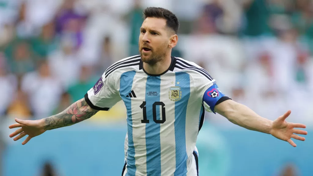 Lionel Messi in action for his country