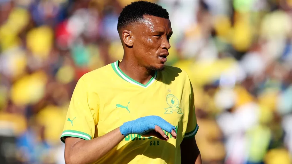 Mothobi Mvala, loved by Hugo Broos in action for Mamelodi Sundowns