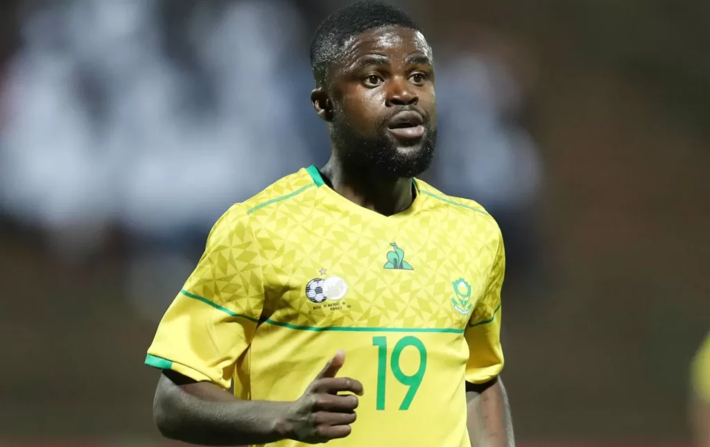 Lesedi Kapinga during a Bafana Bafana game