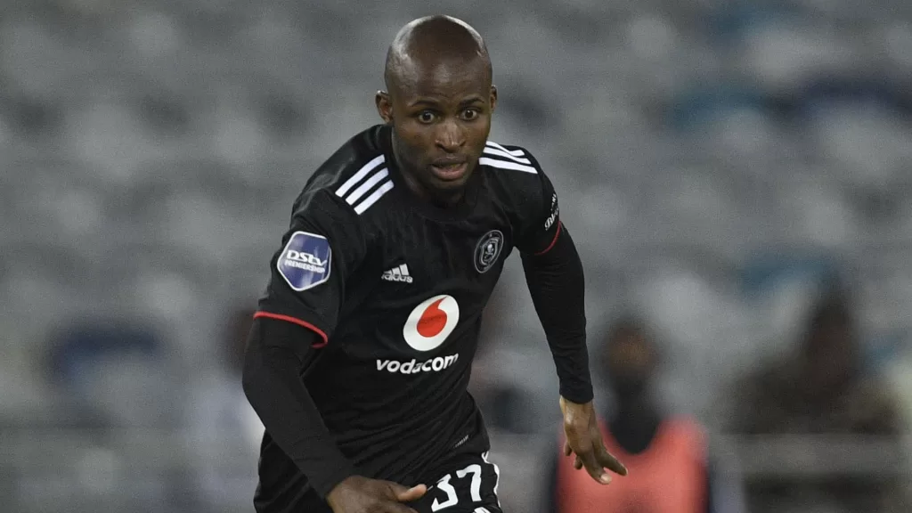 Terrence Dzvukamanja in Orlando Pirates colours.