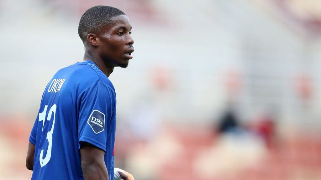 Siyanda Xulu on SuperSport United youngster Ime Okon.