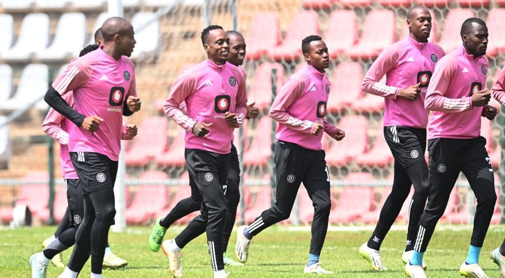 Orlando Pirates during the training session at Rand Stadium