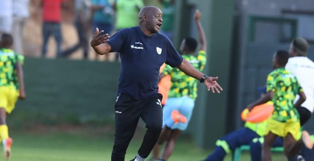 Dan Malesela celebrating a win for Baroka FC