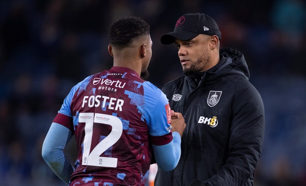 Lyle Foster and Vincent Kompany after a game