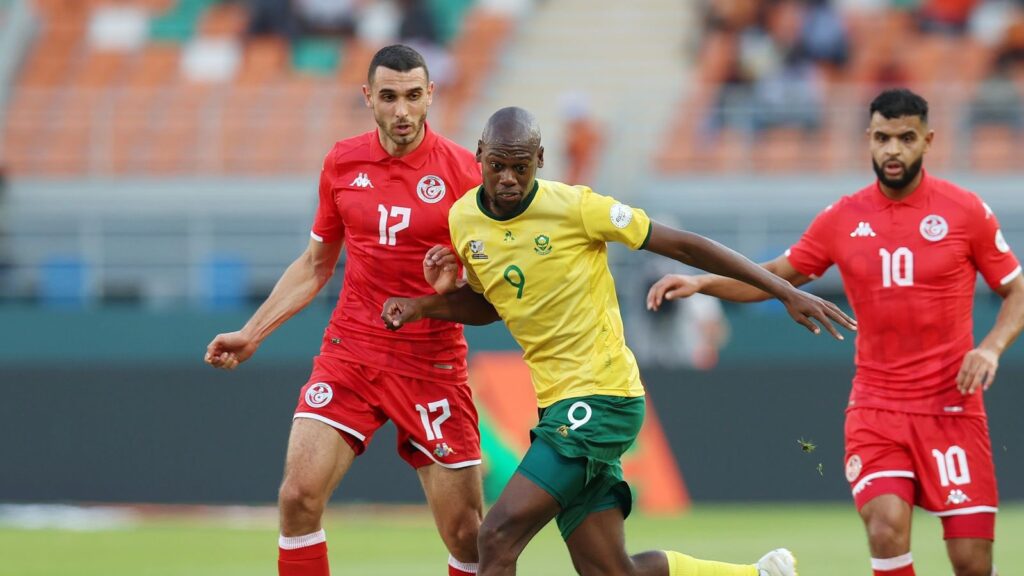 AFCON group stage encounter between Bafana Bafana and Tunisia at Amadou Gon Coulibaly stadium.