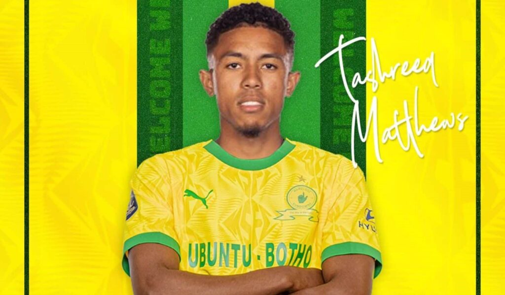 Reigning DStv Premiership champions Mamelodi Sundowns new signing Tashreeq Matthews
