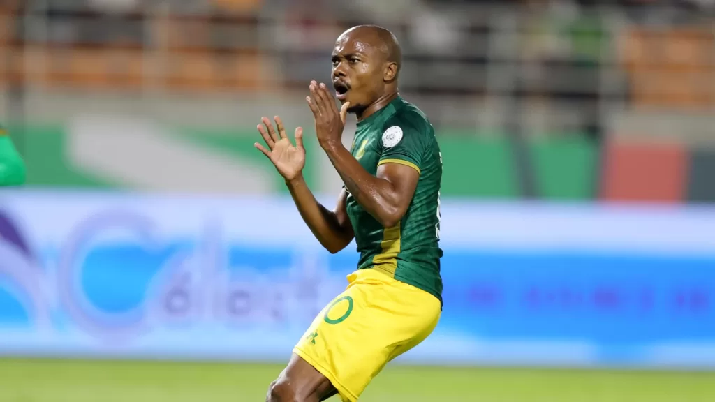Percy Tau after missing a penalty against Mali at AFCON