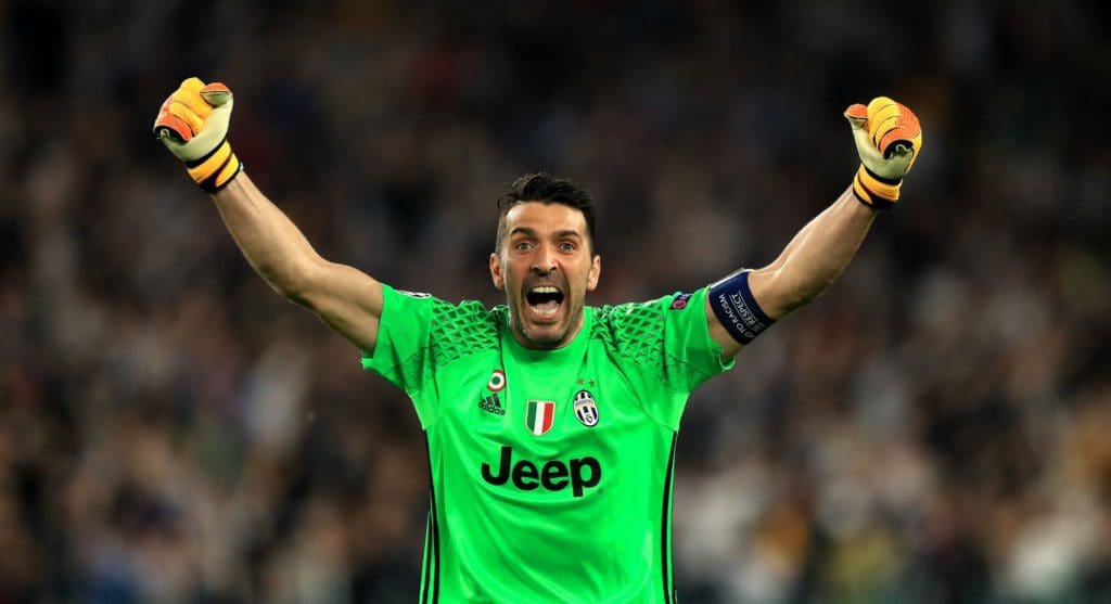 Gianluigi Buffon in action for Juventus in Italian Serie A