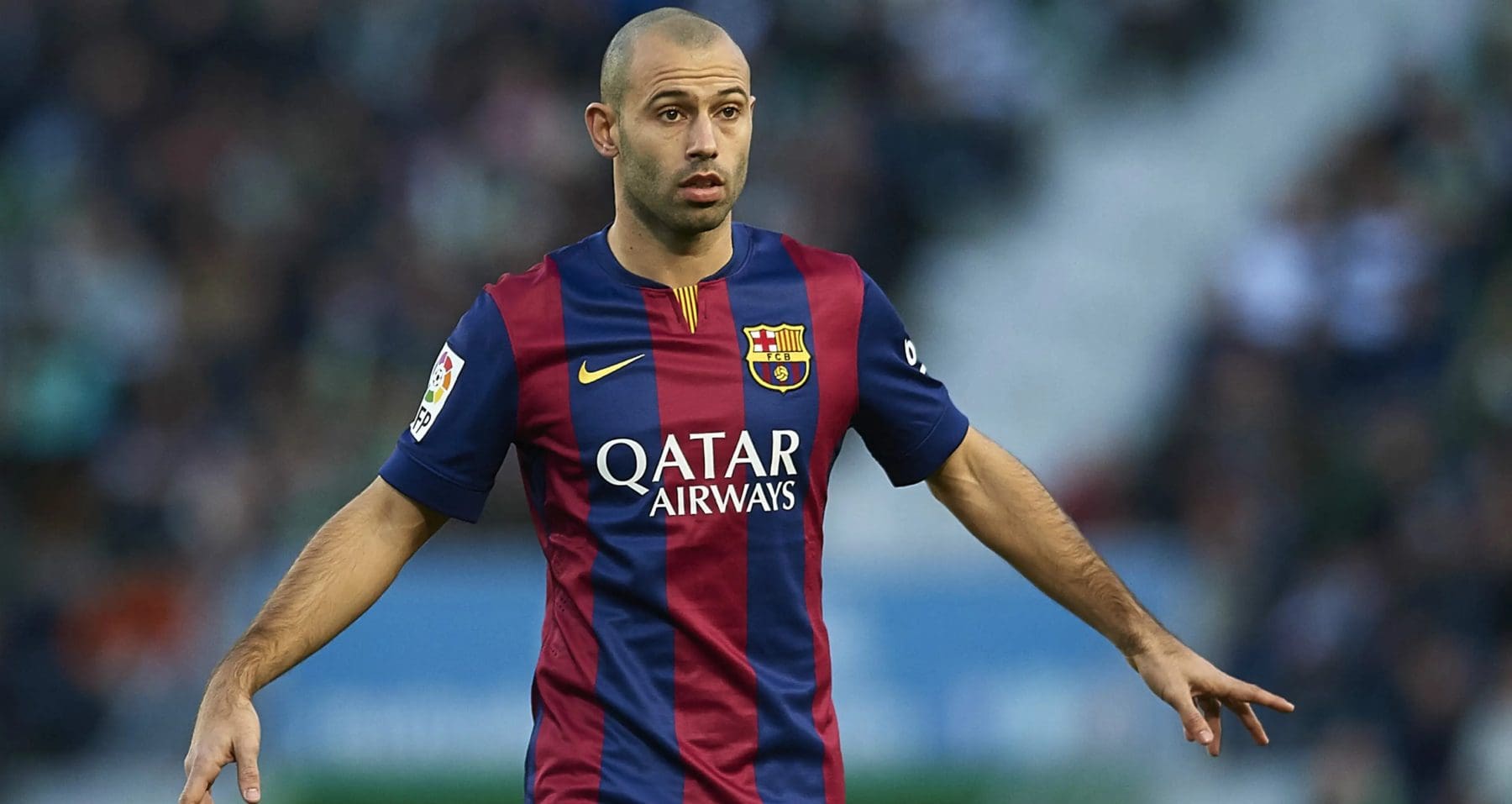 Javier Mascherano in action for FC Barcelona in LaLiga