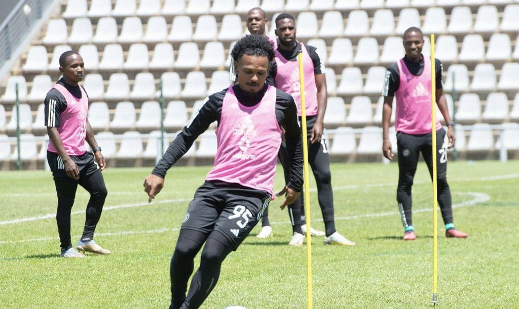 Kermit Erasmus at Orlando Pirates training session