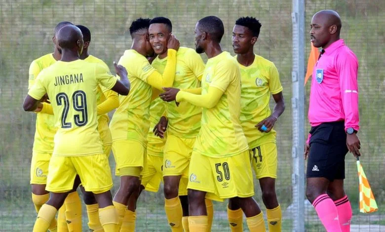 Orbit College FC players in celebratory mood.