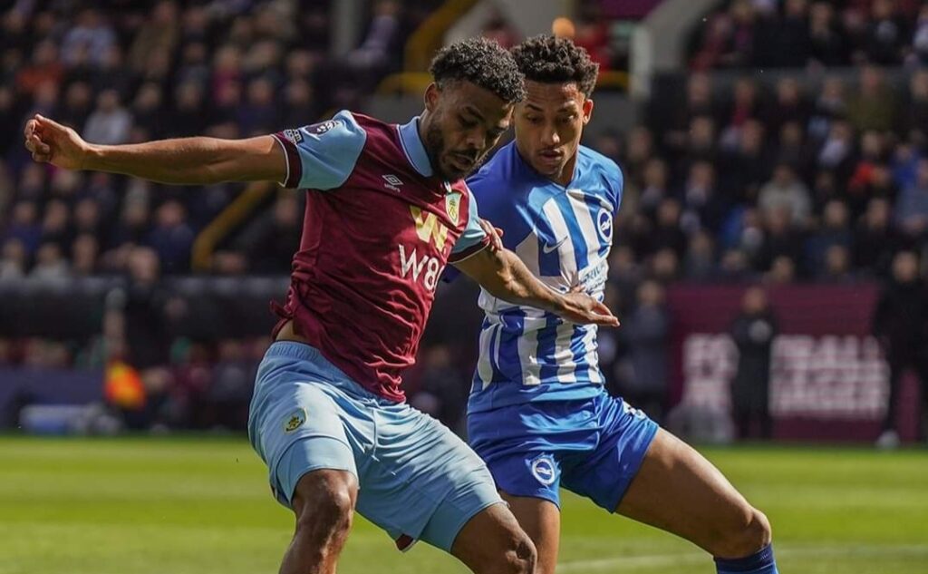 Lyle Foster in action for Burnley in the EPL