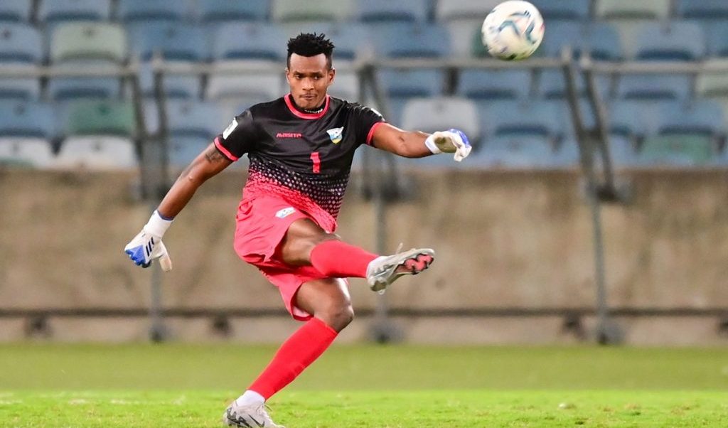Fiacre Ntwari of Kaizer Chiefs in action for his national team