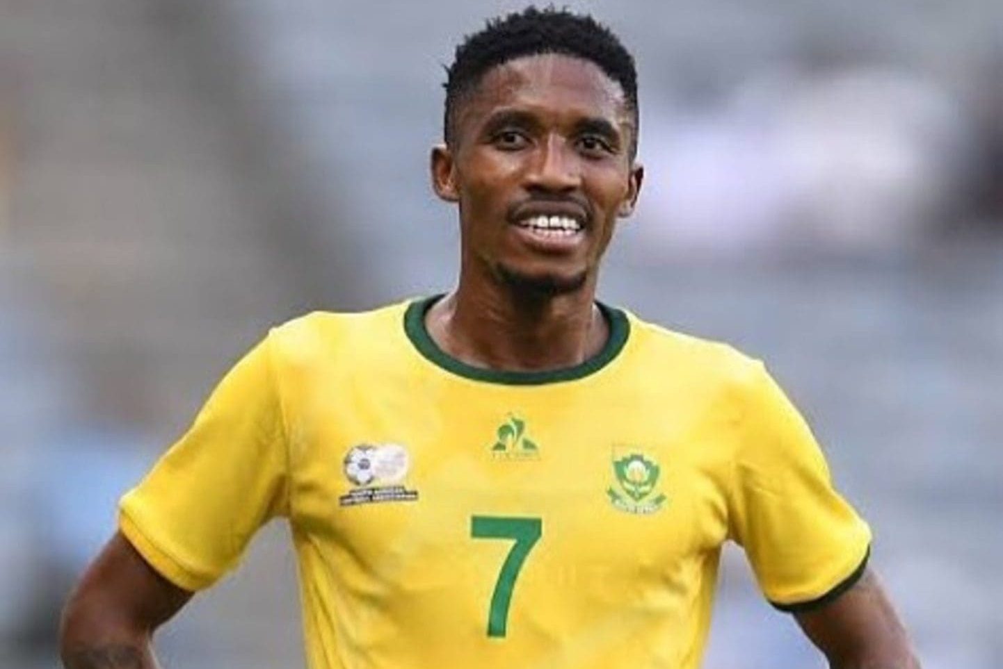 Monnapule Saleng playing for Bafana Bafana