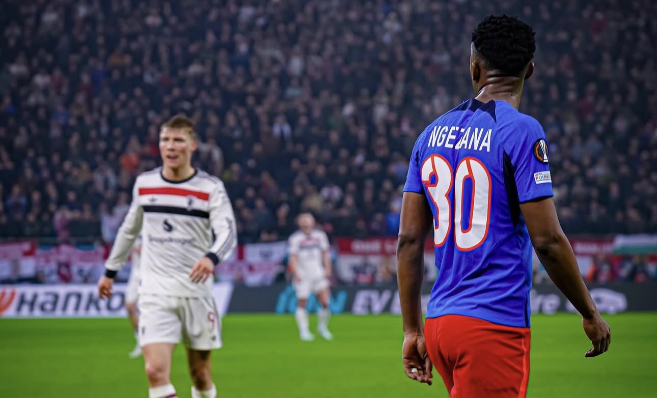 FCSB defender Siyabonga Ngezana during their clash against Manchester United