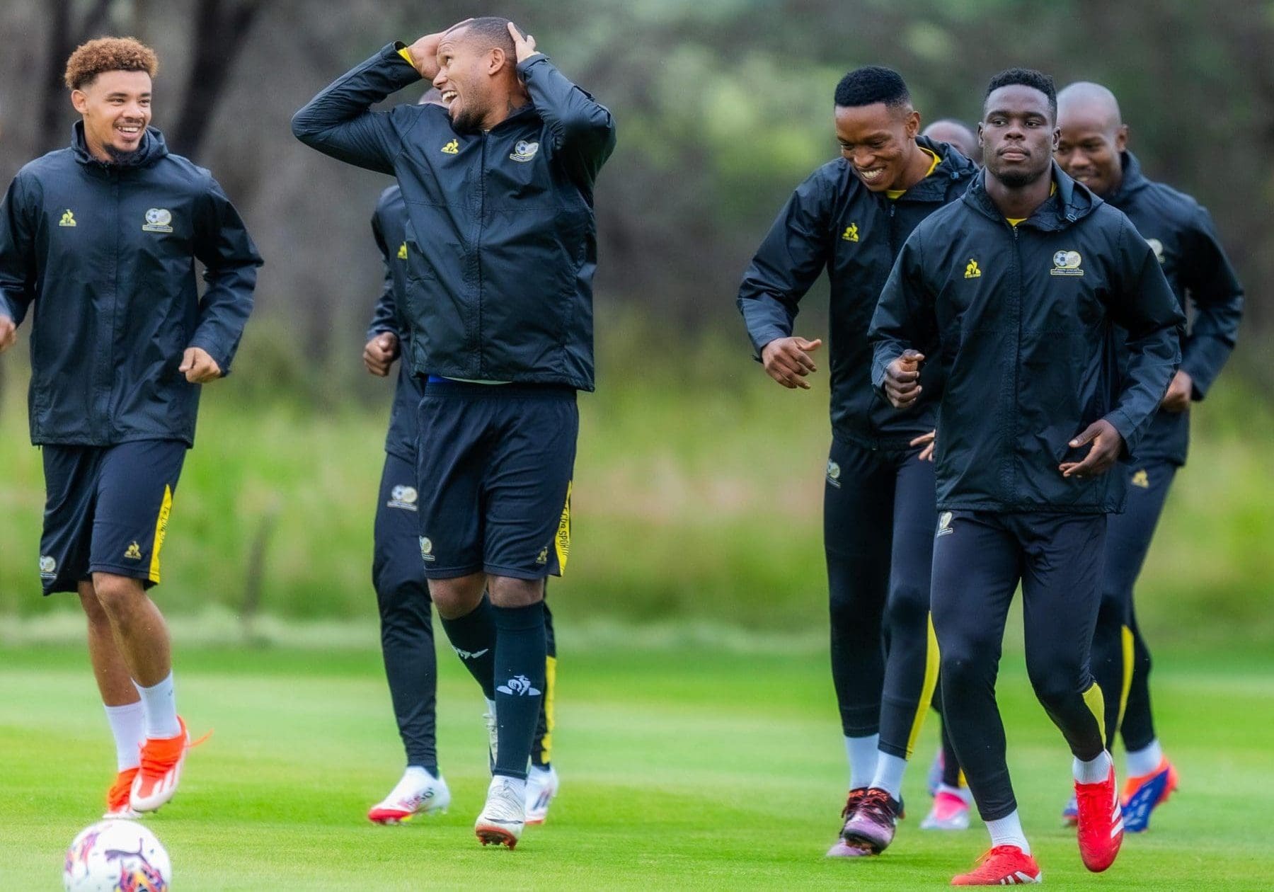 Polokwane City midfielder Rodney Maphangule training with Bafana Bafana after receiving his first call-up.