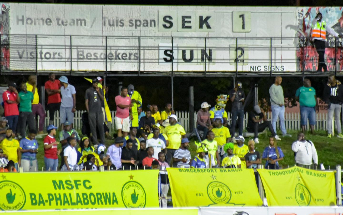 Sekhukhune United and Mamelodi Sundowns in Polokwane in action.