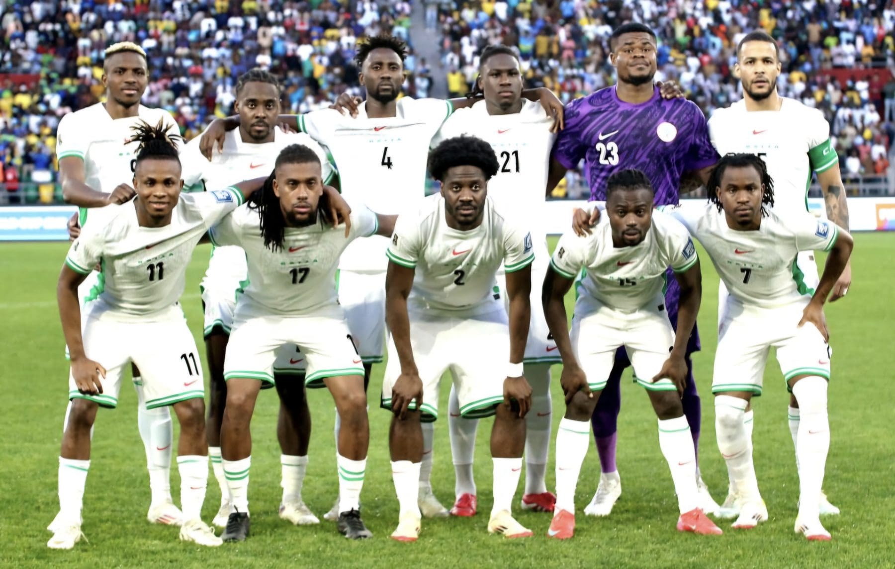 The Nigerian national team picture before their match against Rwanda.