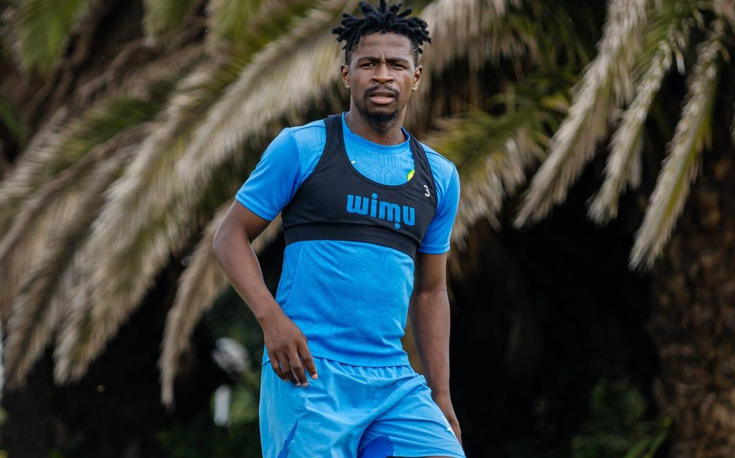 left-back Terrence Mashego training
