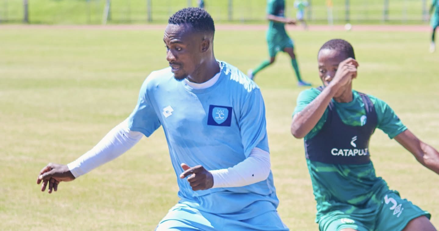 Durban City FC defender Siyavuya Ndlovu during training session