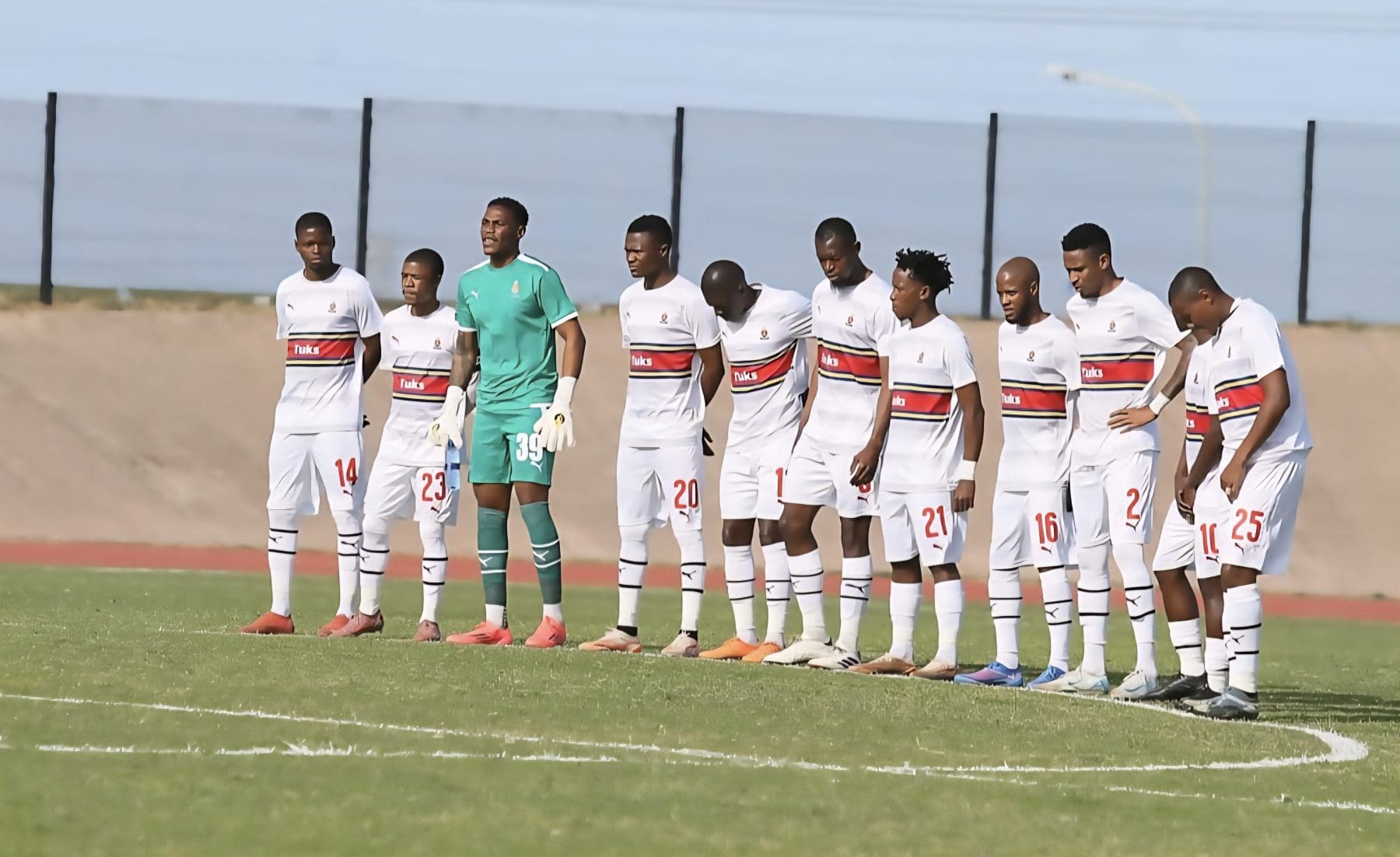 AmaTuks FC lining up ahead of their league match against Highbury FC