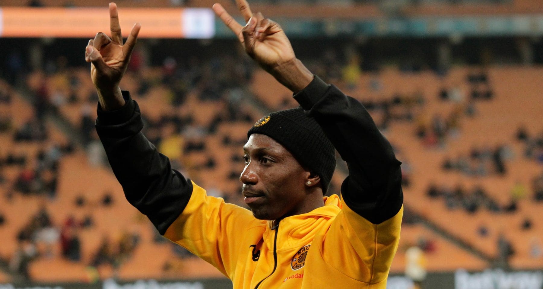 Etiosa Ighodaro at FNB Stadium in Kaizer Chiefs colours