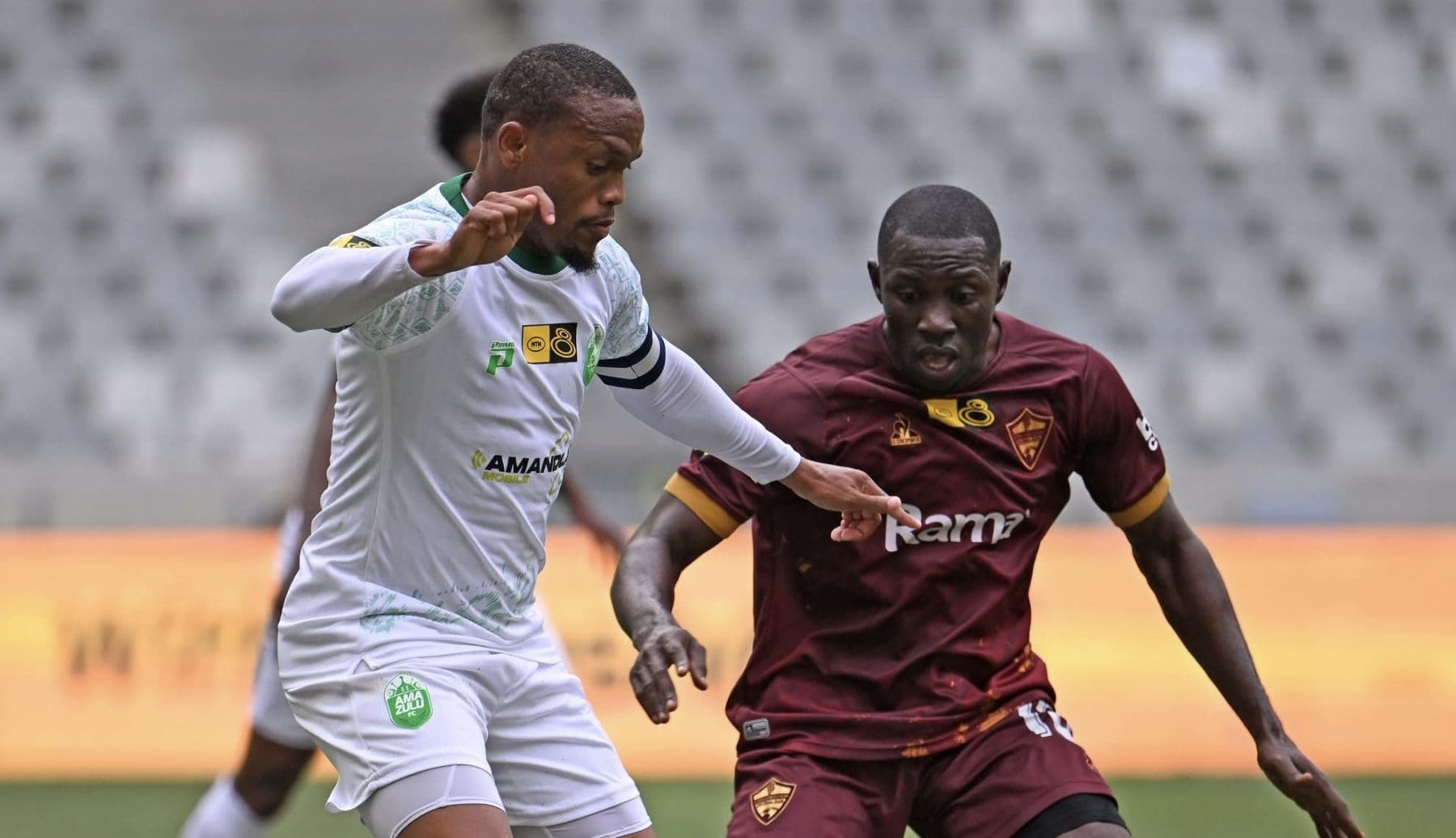 AmaZulu FC captain Riaan Hanamub in action against Stellenbosch FC
