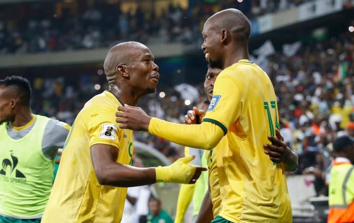 Bafana Bafana celebrating 2026 FIFA World Cup qualification