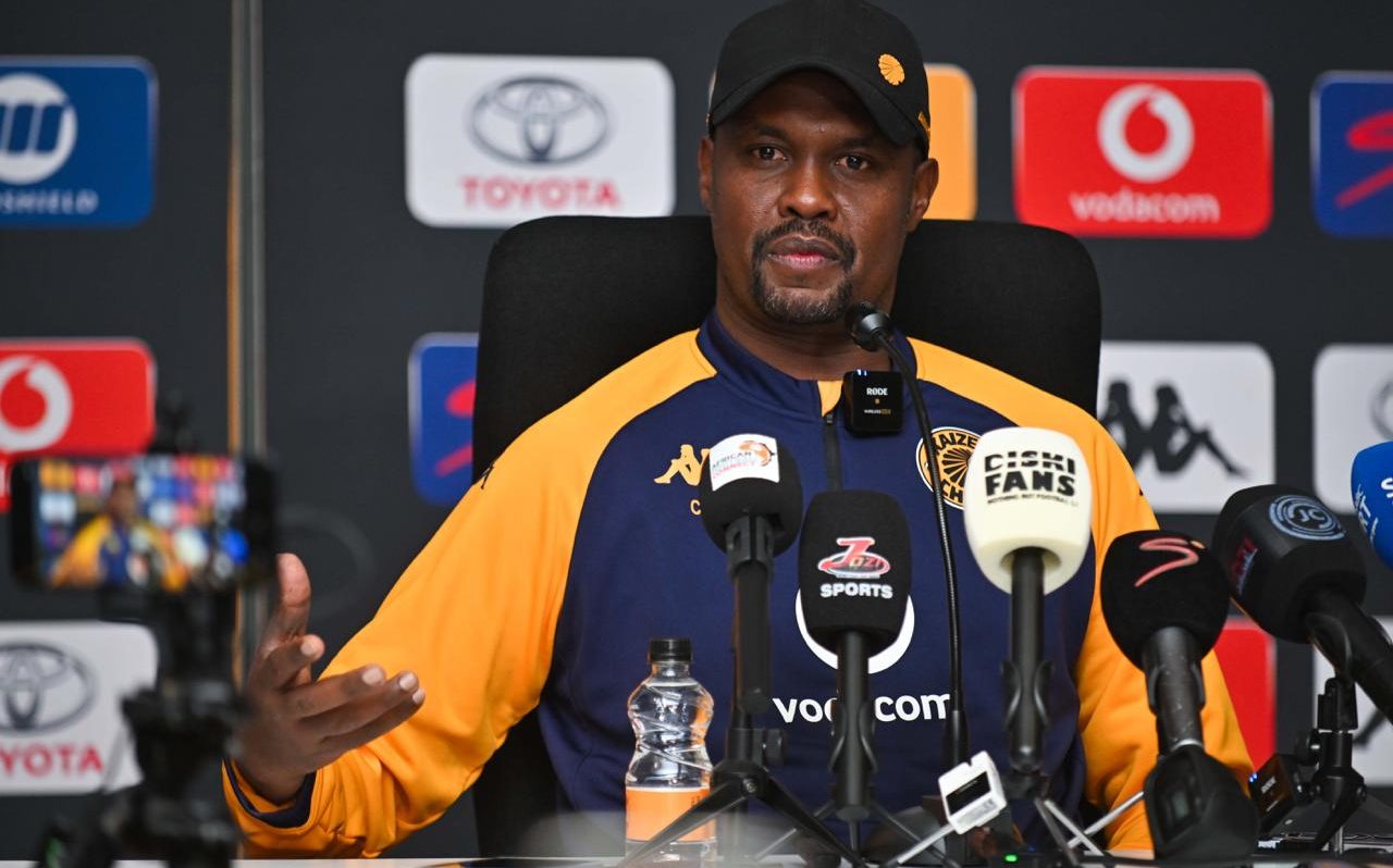 Kaizer Chiefs co-coach Cedric Kaze addressing the media