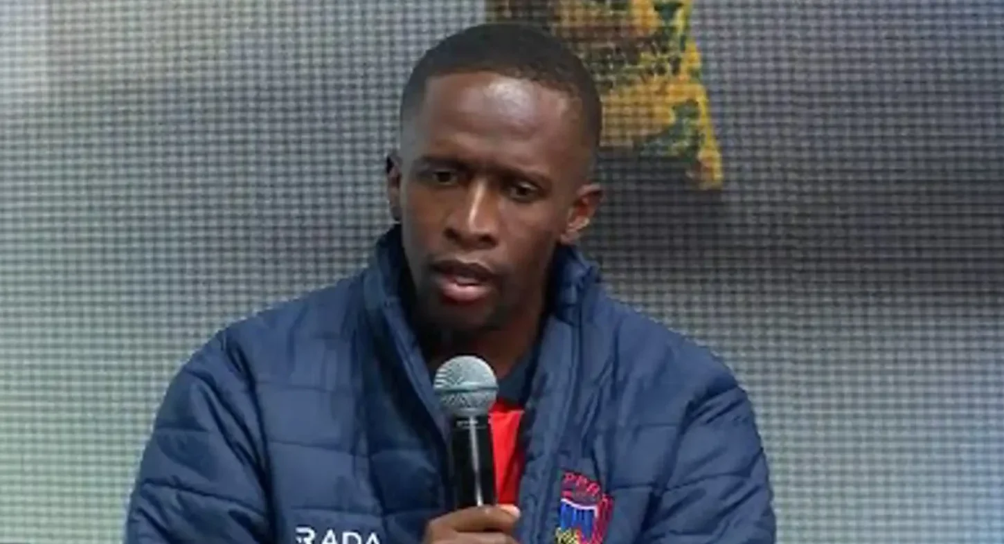 Sinethemba Badela speaking while at Chippa United