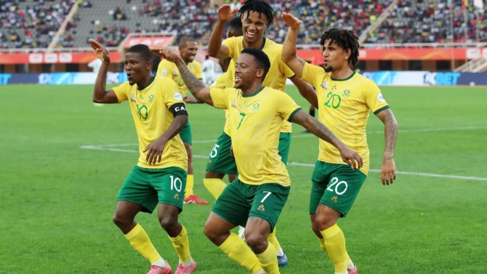 Bafana Bafana CHAN players celebrate