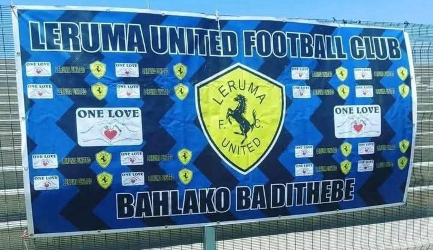 Leruma United FC banner at the Stadium