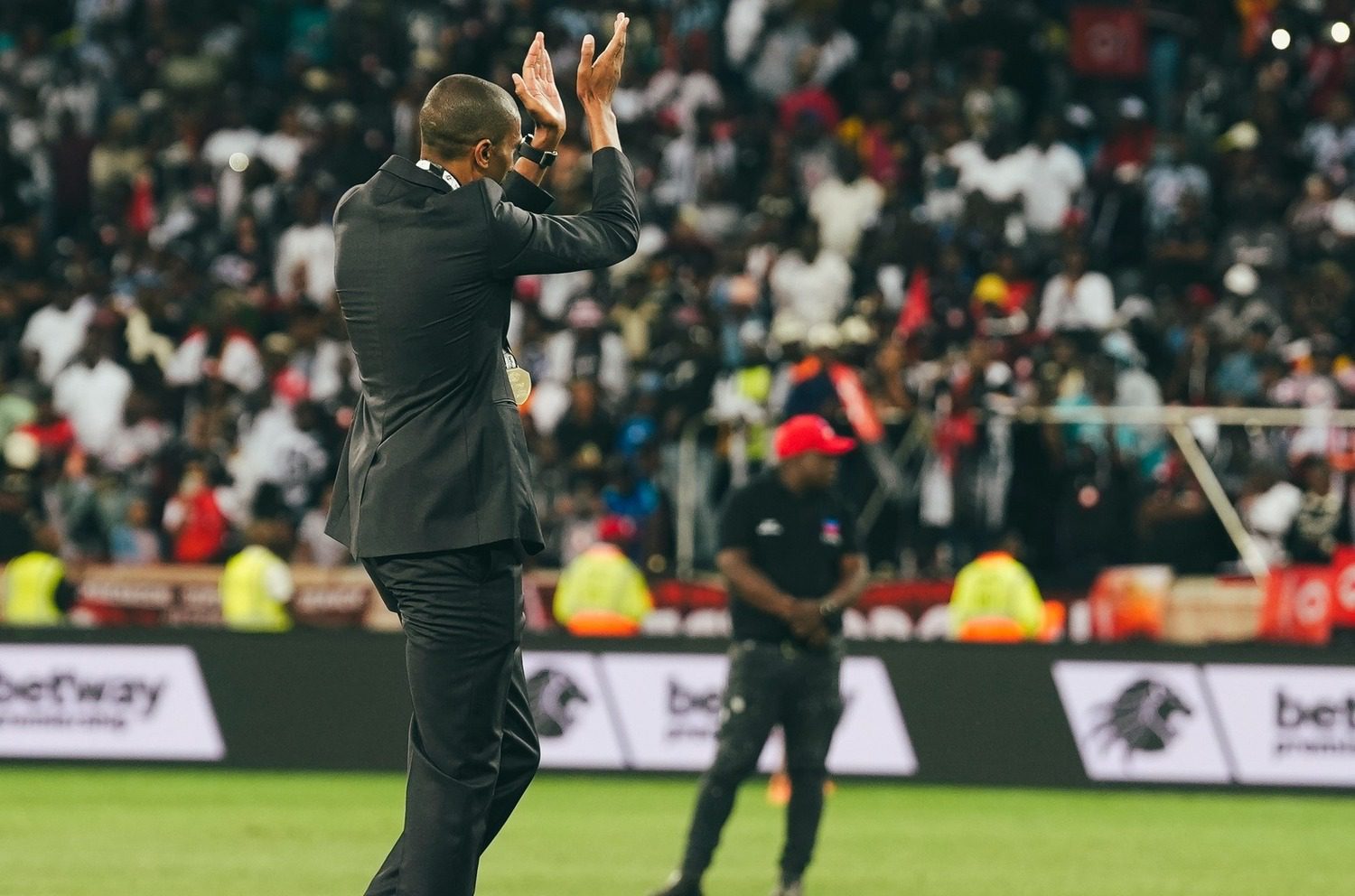 Abdeslam Ouaddou saluting Orlando Pirates fans