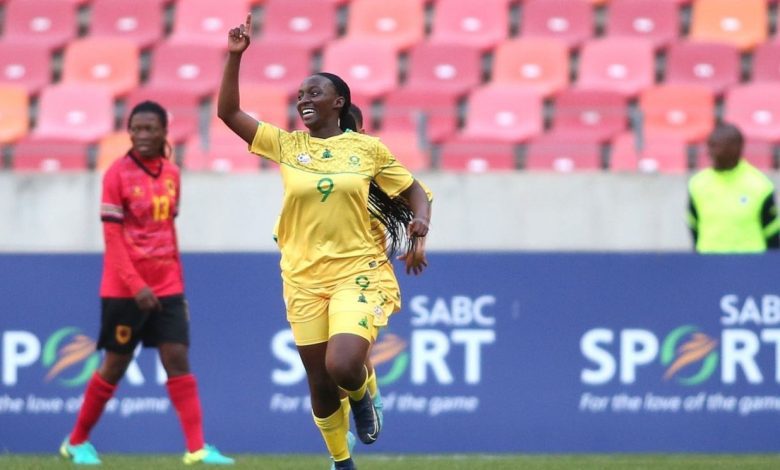 Banyana Banyana player celebrating