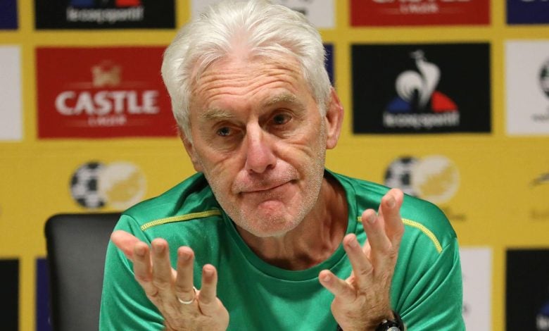 Bafana coach Broos during a press conference.