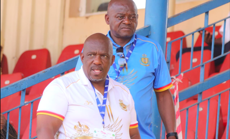 Dan Malesela and Khabo Zondo during a CAF Confederation Cup tie in September