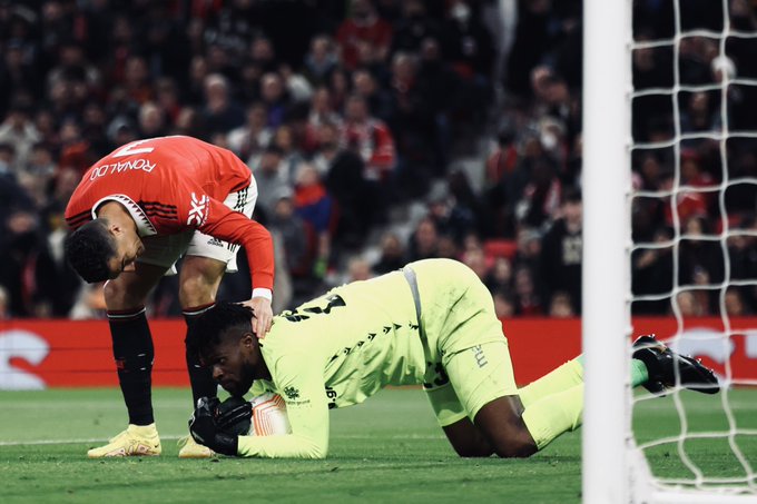  Nigerian and Omonia shot-stopper Francis Uzoho with Cristiano Ronaldo 