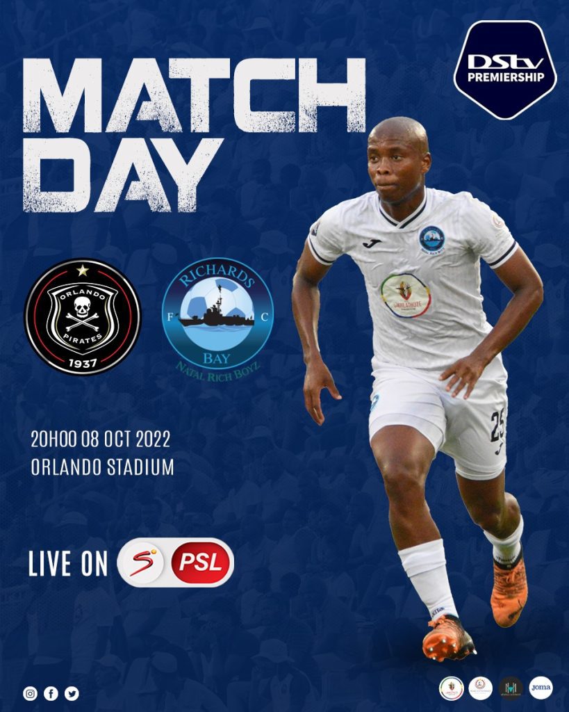 Richards Bay visit Orlando Pirates on Saturday night