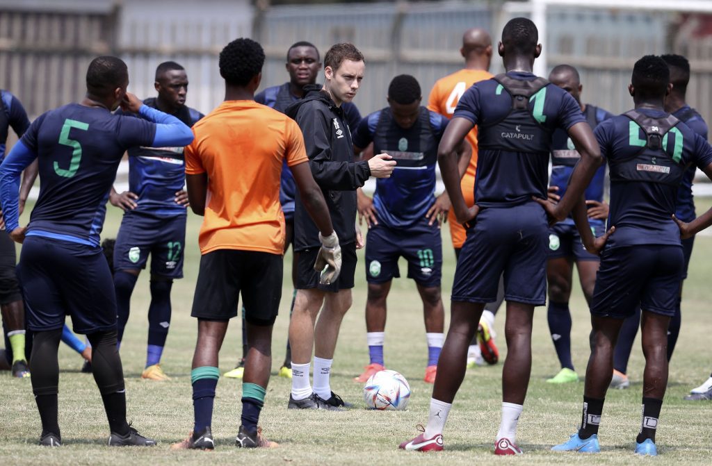 Romain Folz at training with his AmaZulu players