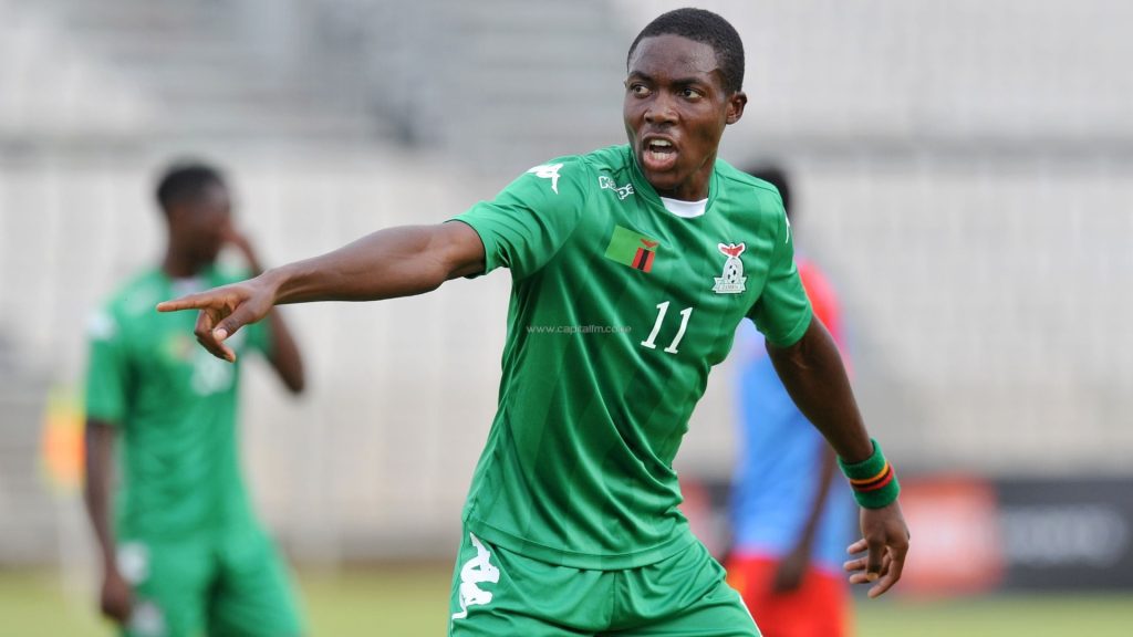 Enock Mwepu in Zambia colours. 