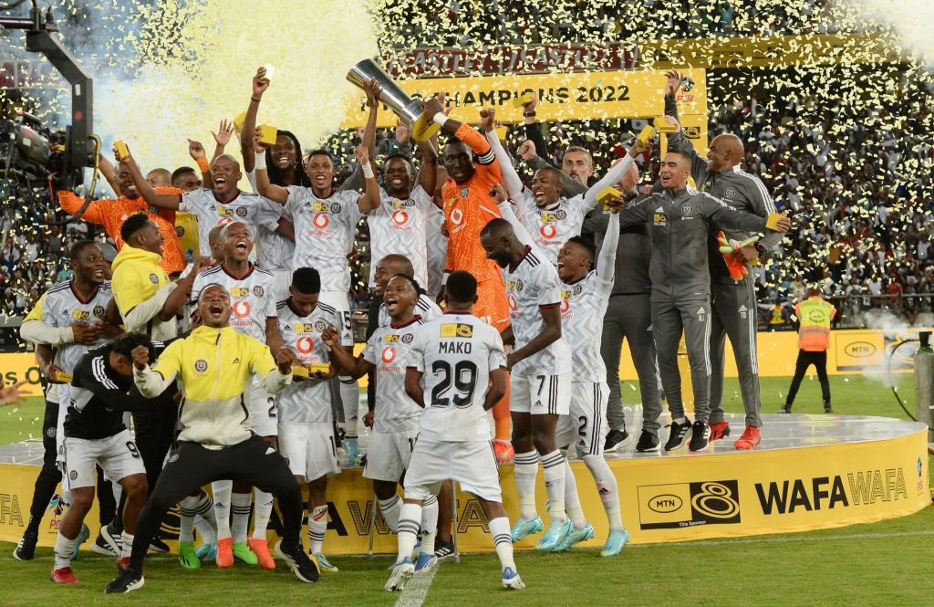 Pirates celebrating the MTN8 Cup triumph