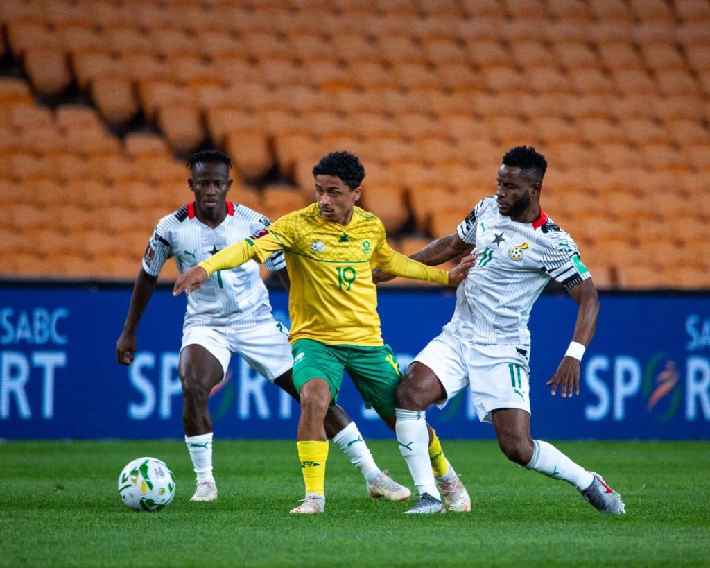AmaZulu and Bafana Bafana midfielder Ethan Brooks in action against Ghana. 