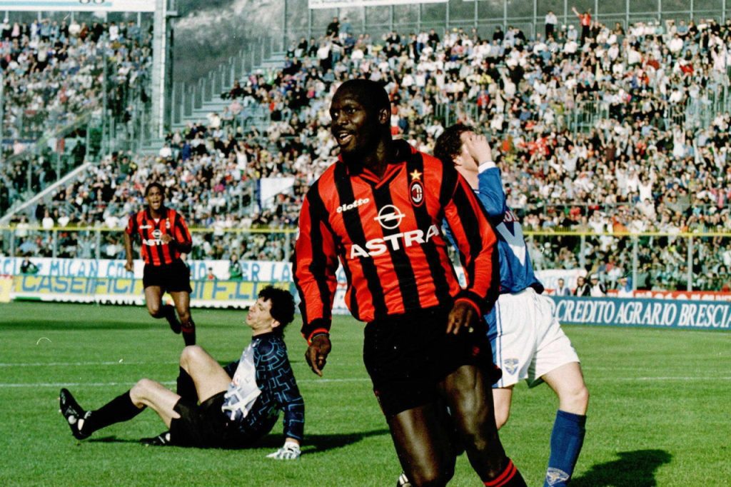 George Weah during his AC Milan playing days in Italy