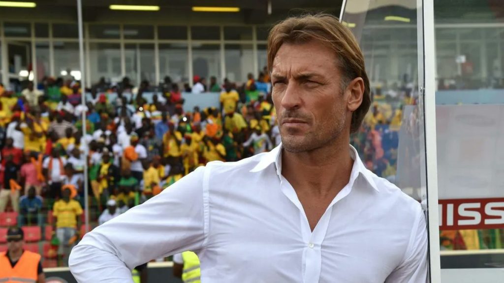 Herve Renard in his favourite white shirt during a game