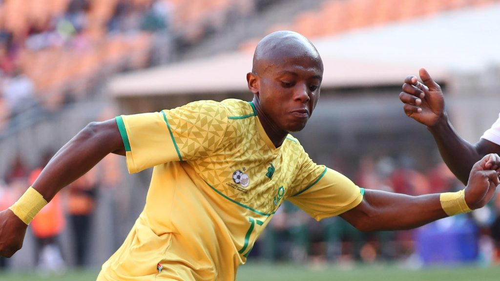 Zakhele Lepasa in action for Bafana Bafana
