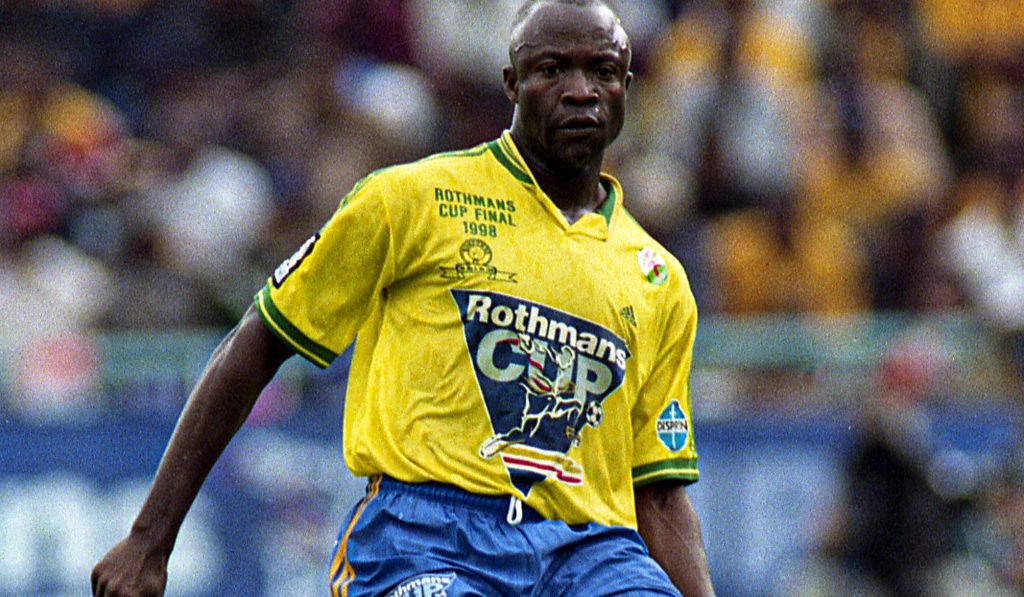 Roger Feutmba of Sundowns during the 1998/1999 PSL Castle Premiership and Cup season 