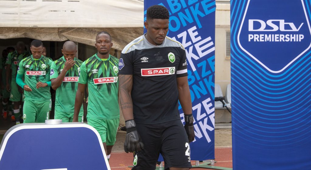 Siyabonga Mbatha of Amazulu leading his team onto the pitch during a DStv Premiership match in 2021